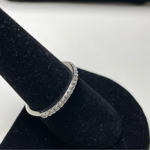 Elegant Silver Tone Cubic Zirconia Band Size 8.75 - Picture 3 of 5